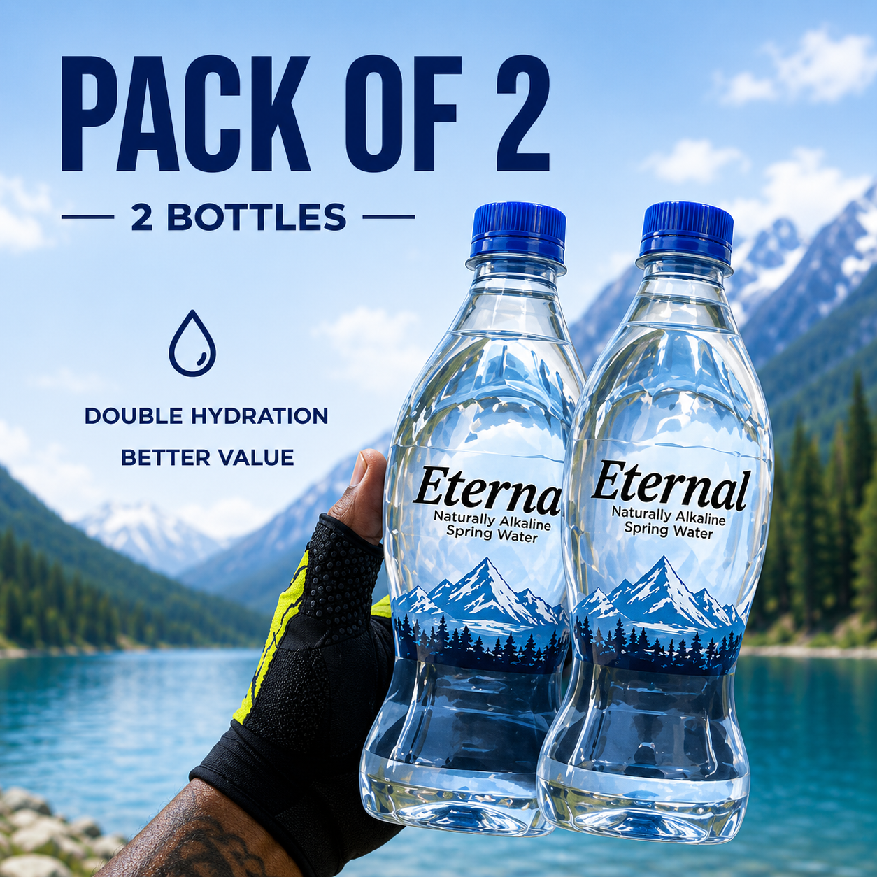 Eternal Premium Alkaline Spring Water – Pack of 2 (2 Liters Total)