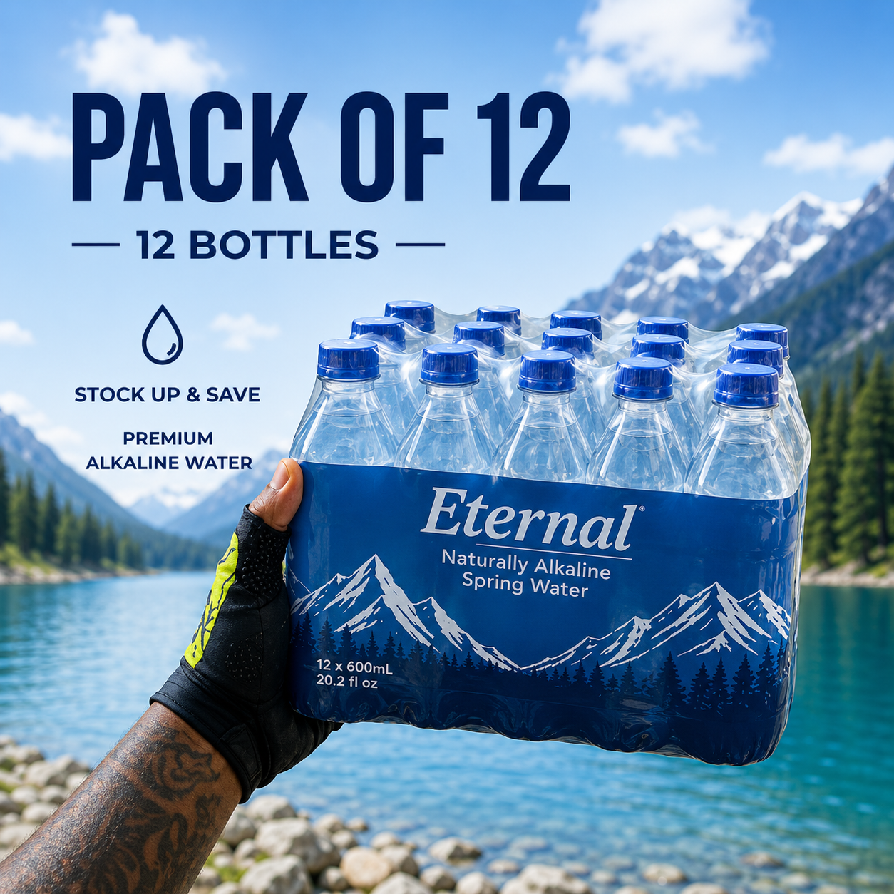 Eternal Premium Alkaline Spring Water – Value Pack of 12 (12 Liters Total)